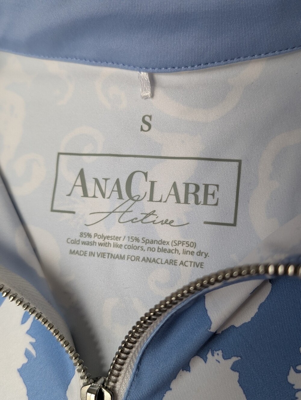 AnaClare Active Light Blue Sleeveless Seahorse Print Dress Small - Picture 5 of 10